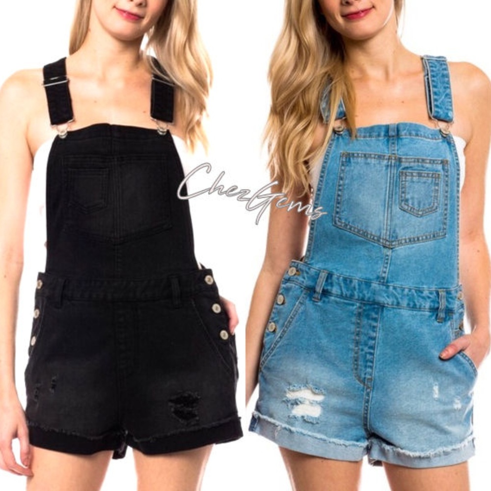 NWT ! HOST PICK Cut Off Overalls Denim S M L